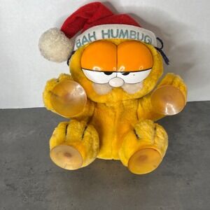 Vintage 7.5" Garfield Plush Bah Humbug Christmas Dakin Stuffed Animal‎ Toy 1981